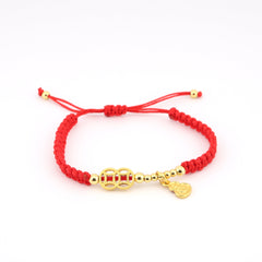 Coins with Hulu Red String Bracelet