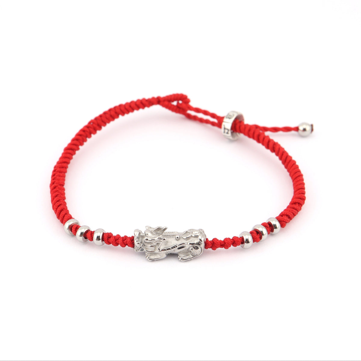 Pixiu Dragon with 6 Beads Red String Bracelet