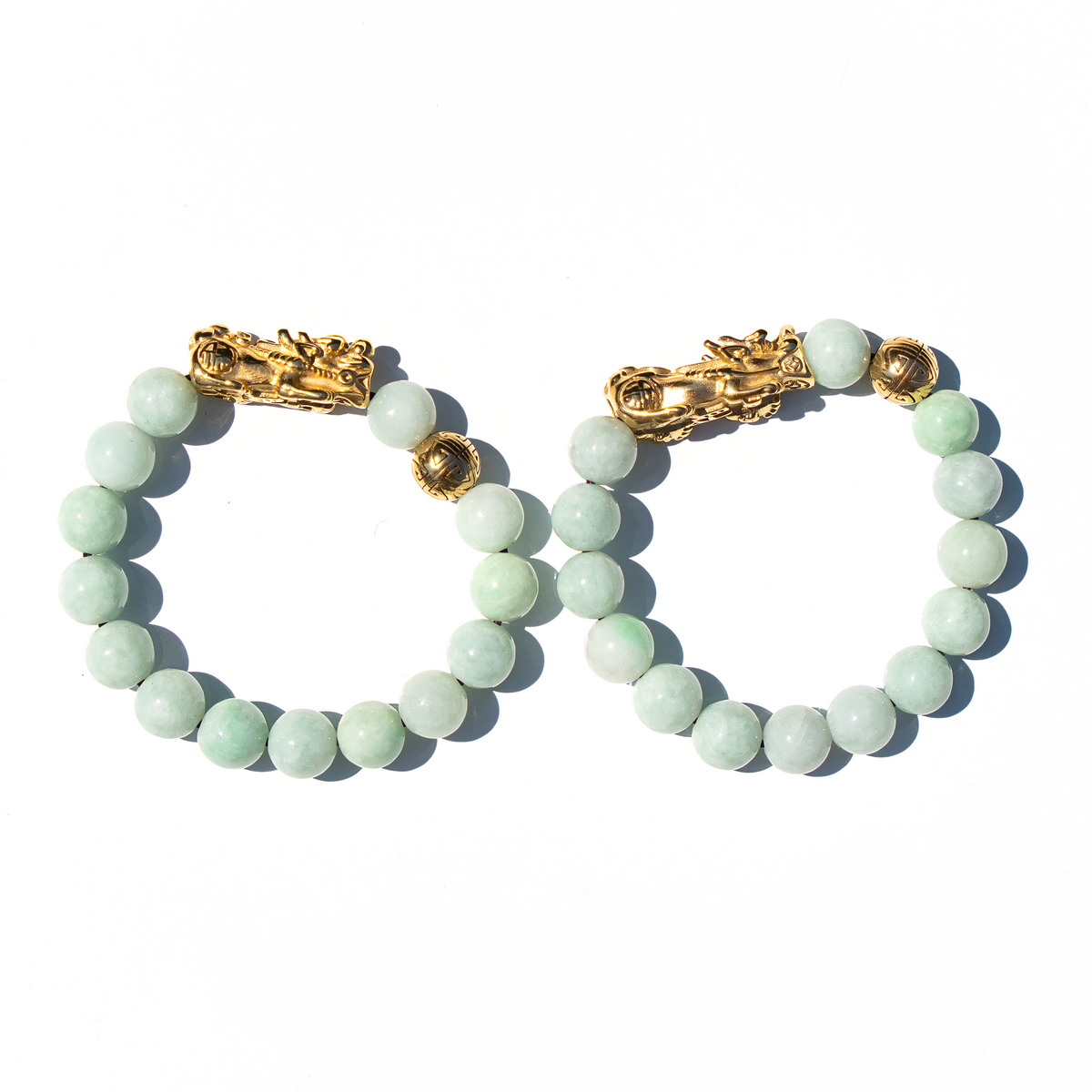 Harmony Charm | Pixiu Dragon Light Green Jade Bracelet