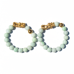 Harmony Charm | Pixiu Dragon Light Green Jade Bracelet