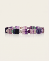 Rainbow Fluorite Cylinder Bracelet