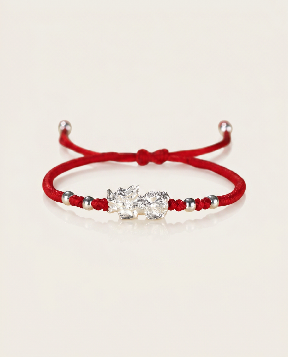 Pixiu Dragon Adjustable Red String Bracelet