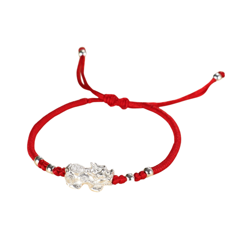 Pixiu Dragon Adjustable Red String Bracelet