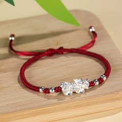 Pixiu Dragon Adjustable Red String Bracelet
