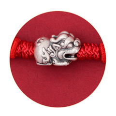Pre order only: Silver Baby Pixiu Dragon Red String Bracelet (ready in April)