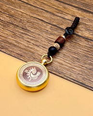 Brass Zodiac Cinnabar Keyring