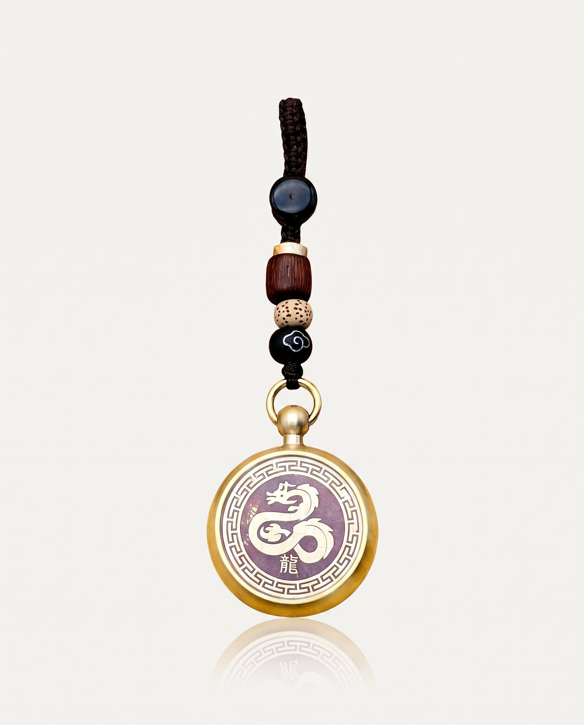 Brass Zodiac Cinnabar Keyring