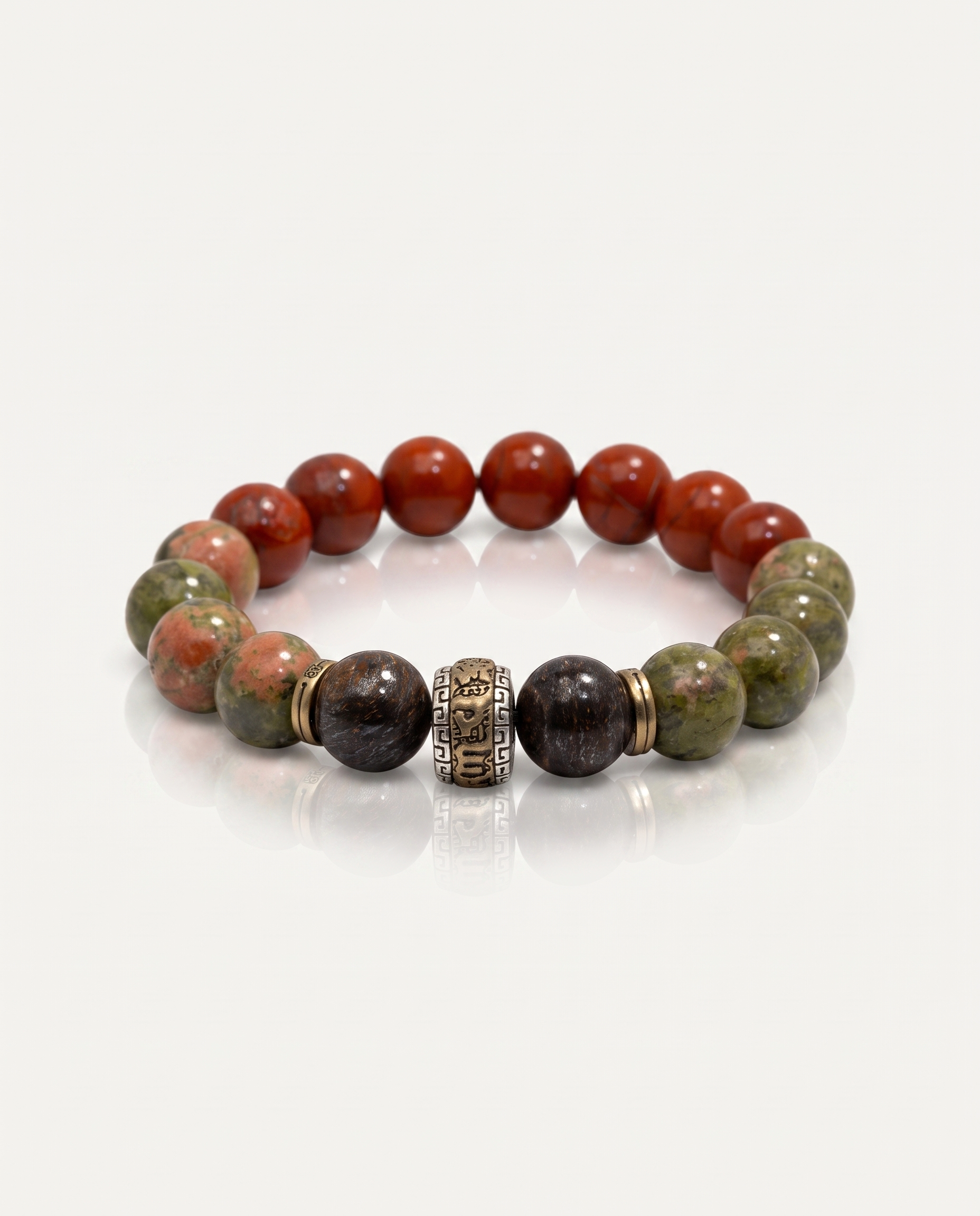 Bronzite, Unakite & Red Jasper Bracelet