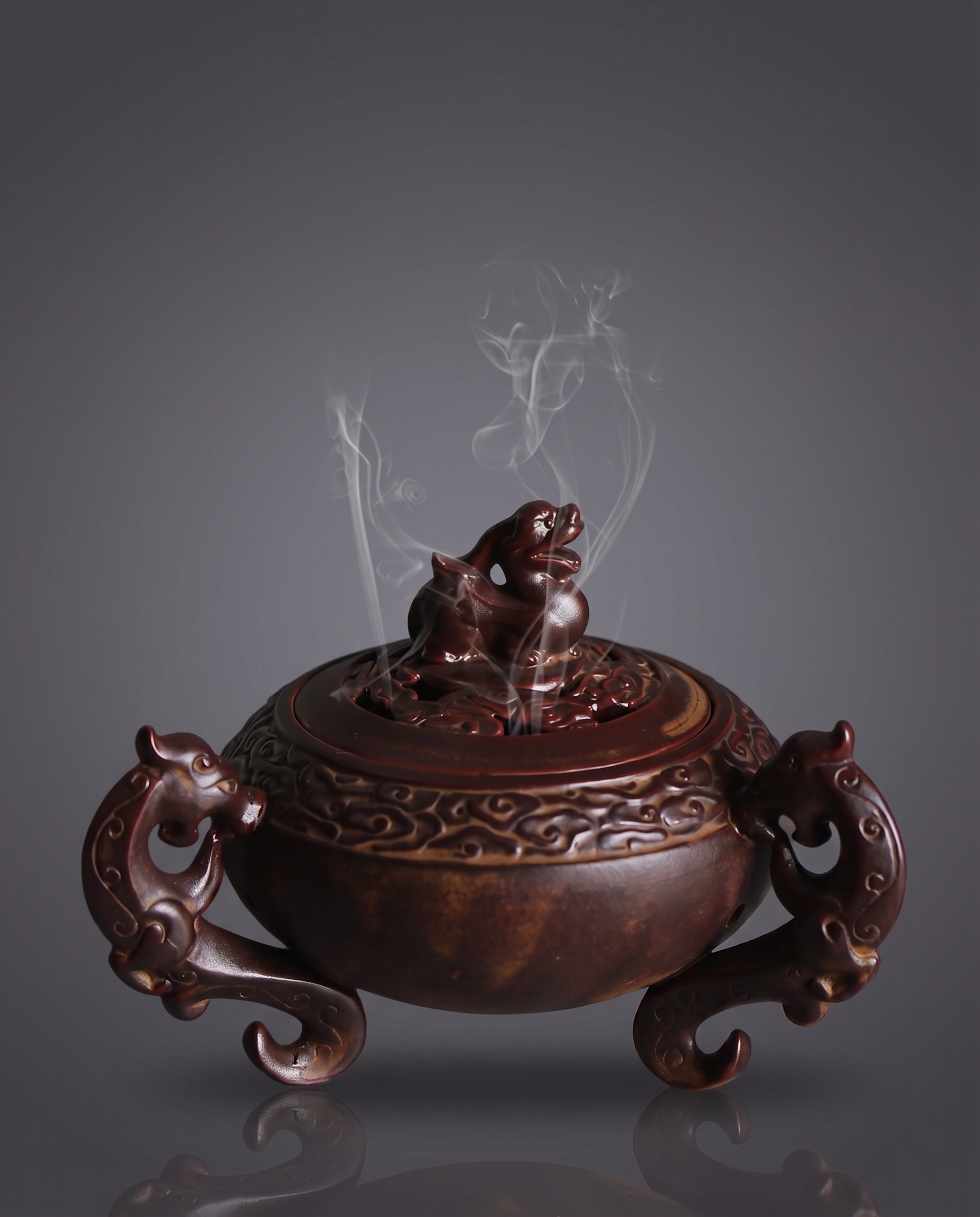 brown incense burner