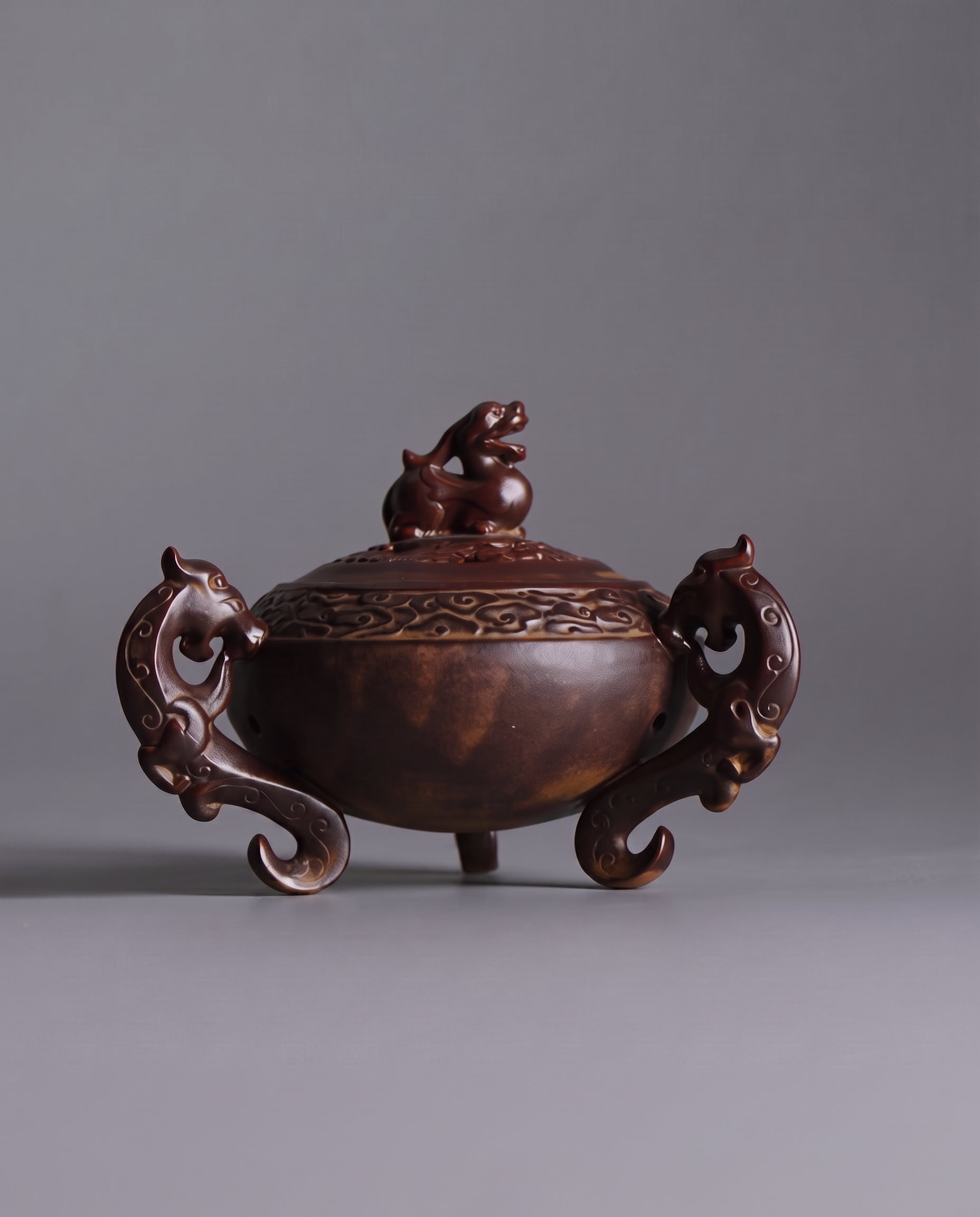brown incense burner