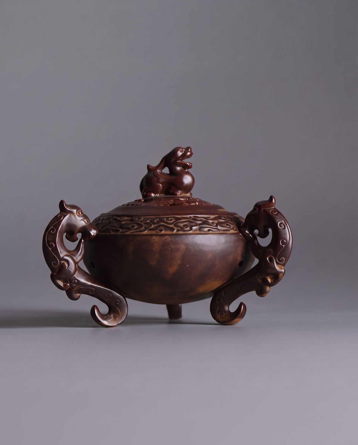 brown incense burner
