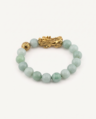 Harmony Charm | Pixiu Dragon Light Green Jade Bracelet, detail view