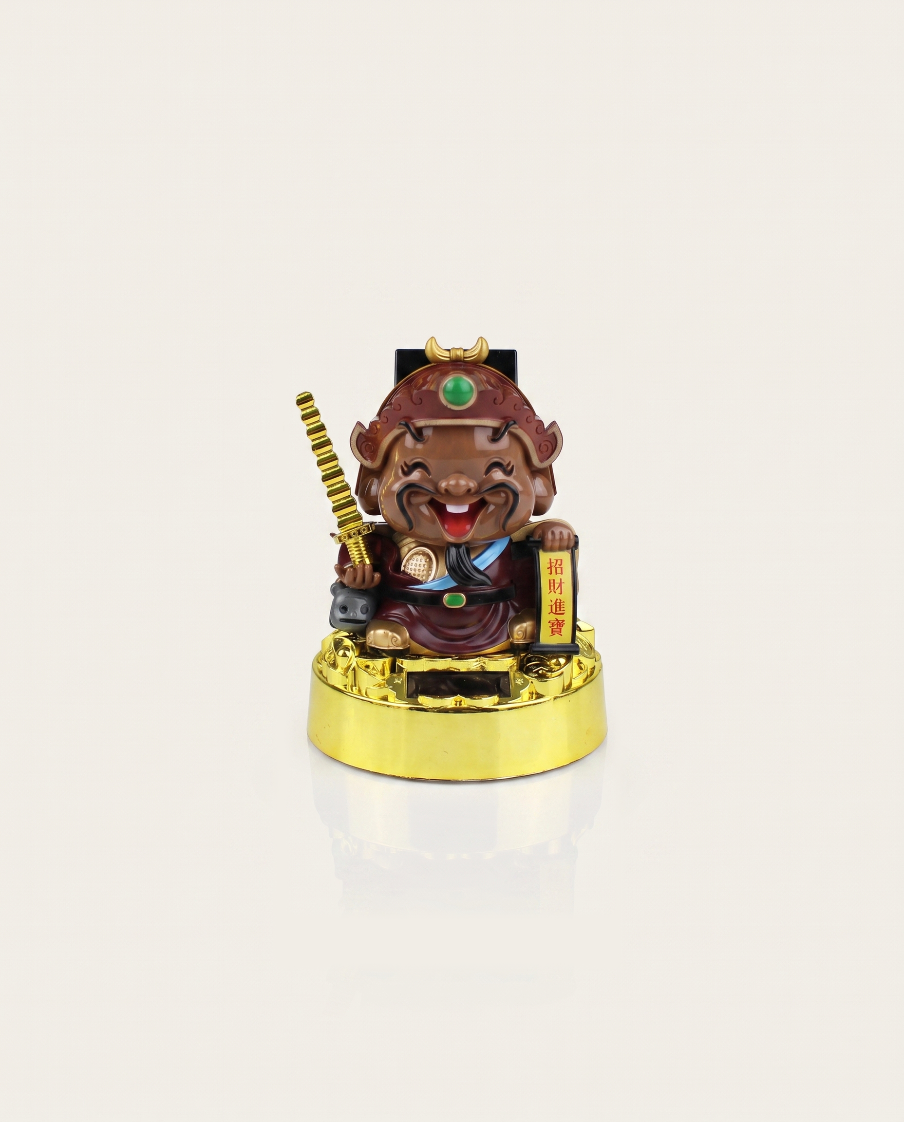 Five Wealth Gods solar nodding statue