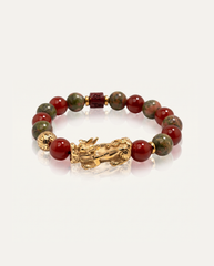 Fortune Charm | Pixiu Unakite & Red Agate Bracelet photo 2