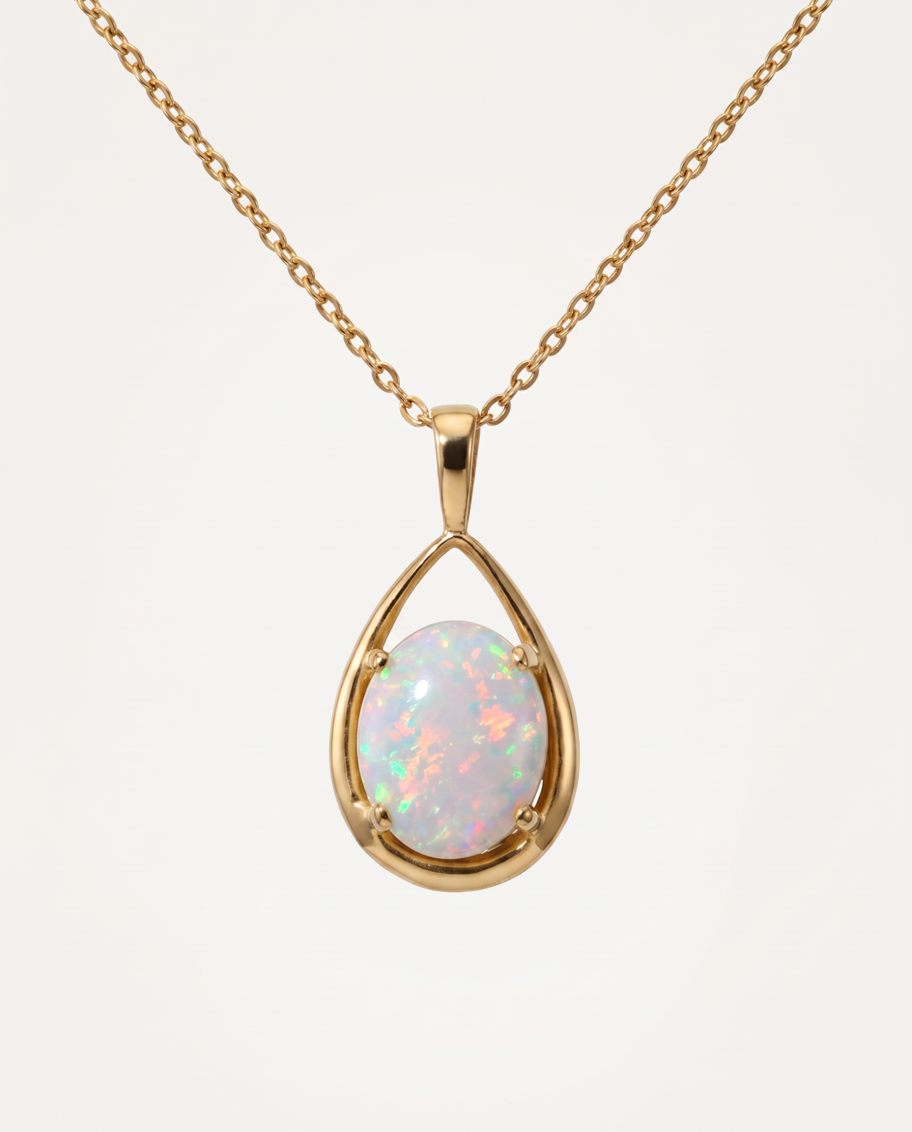 solid australian opal necklace 18k gold