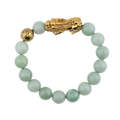 Harmony Charm | Pixiu Dragon Light Green Jade Bracelet