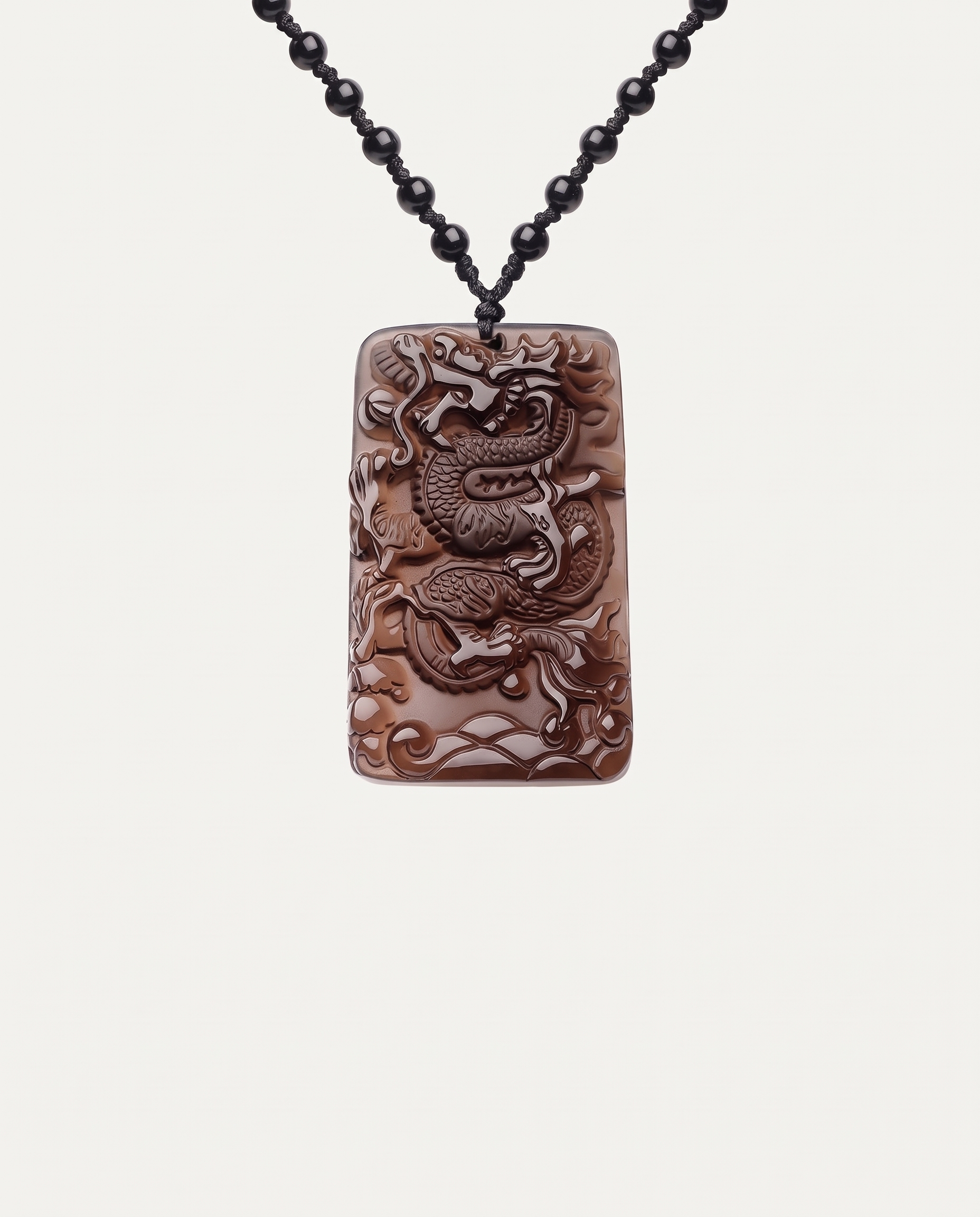 ice obsidian dragon necklace