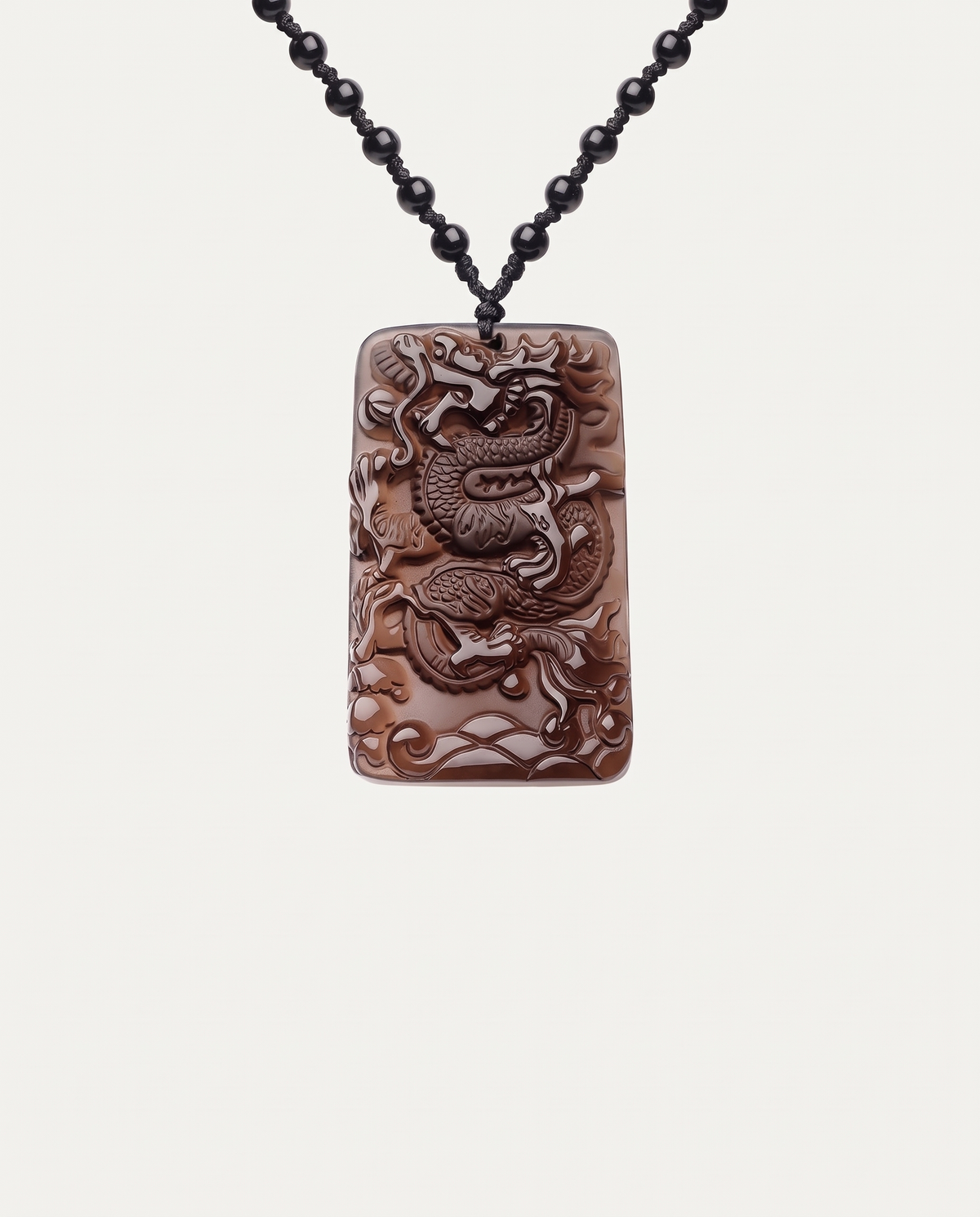 ice obsidian dragon necklace