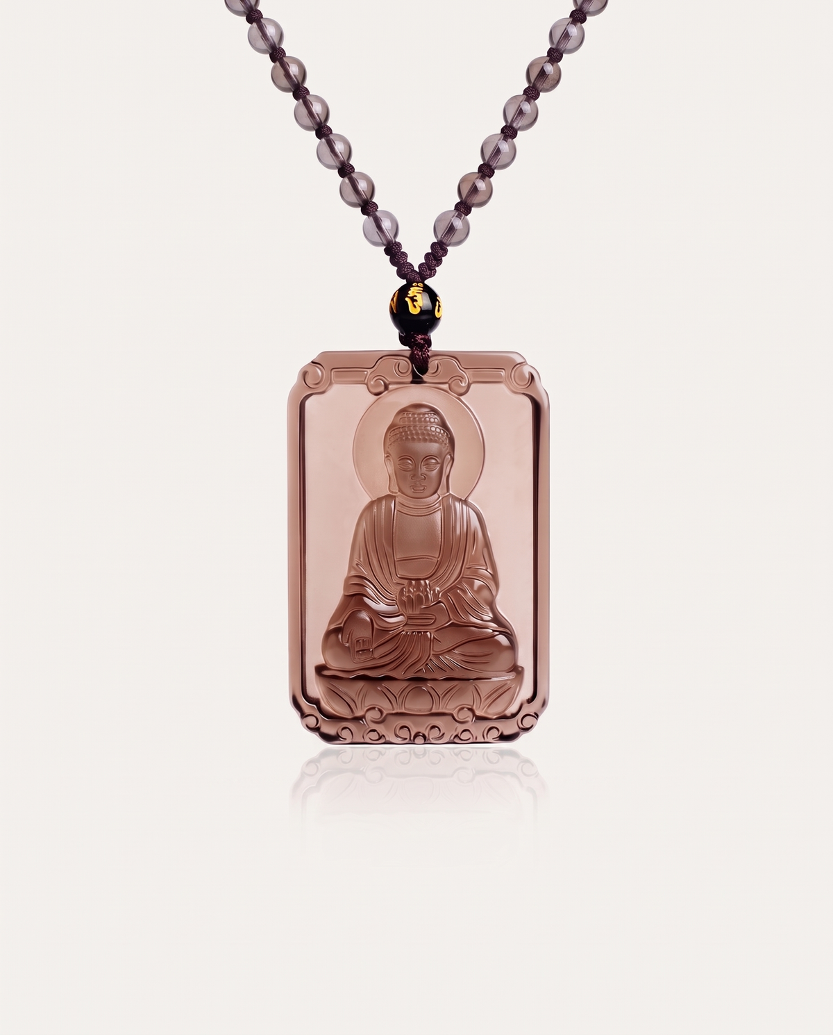 ice obsidian zodiac guardian necklace amitabha