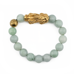 Harmony Charm | Pixiu Dragon Light Green Jade Bracelet