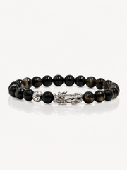 Wealth Charm | Pixiu Dragon Obsidian Bracelet, side view
