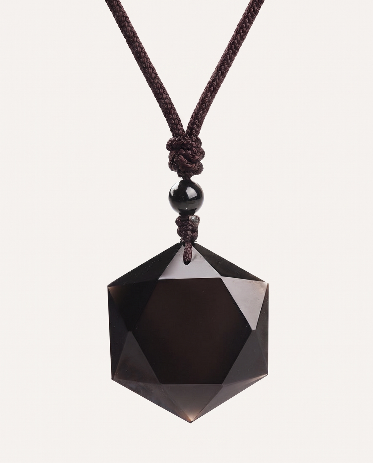 obsidian geometry pendant necklace