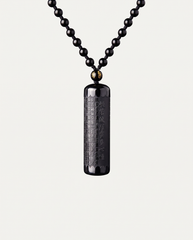 obsidian heart sutra necklace
