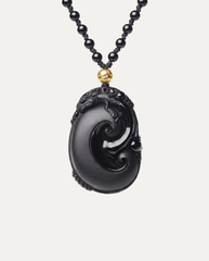 Obsidian Pixiu Ruyi Necklace