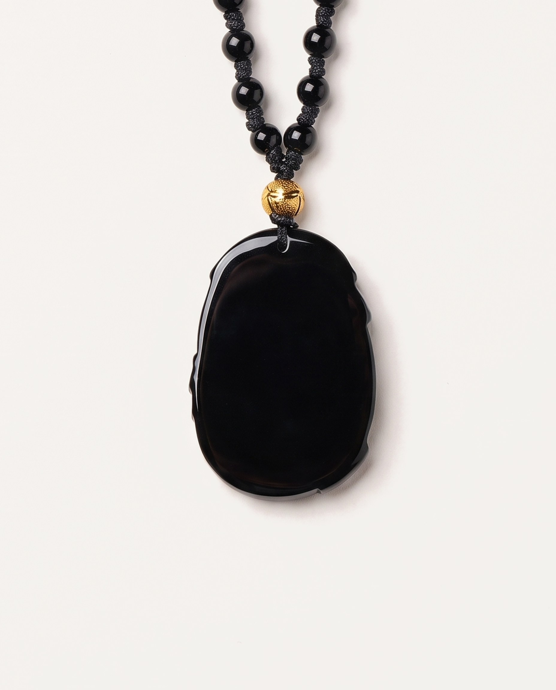 obsidian pixiu ruyi necklace