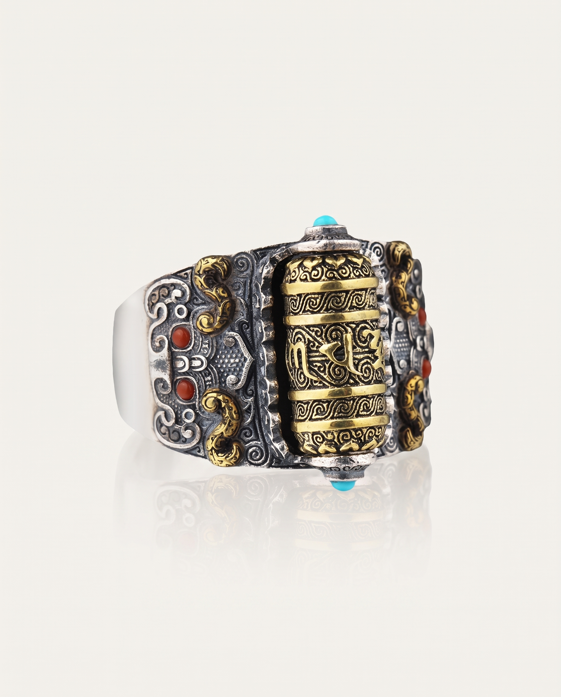Prayer Wheel Mantra Ring