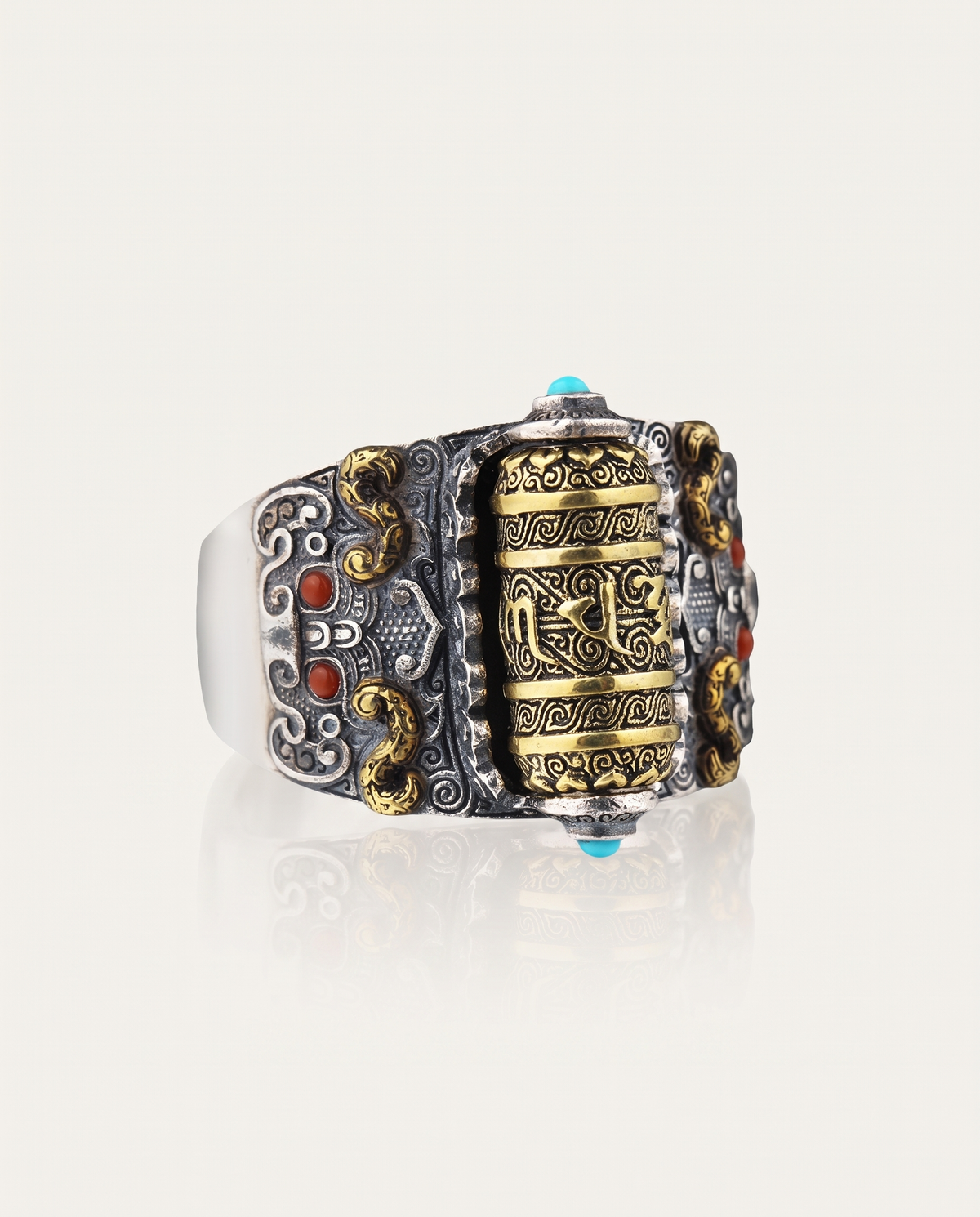 Prayer Wheel Mantra Ring
