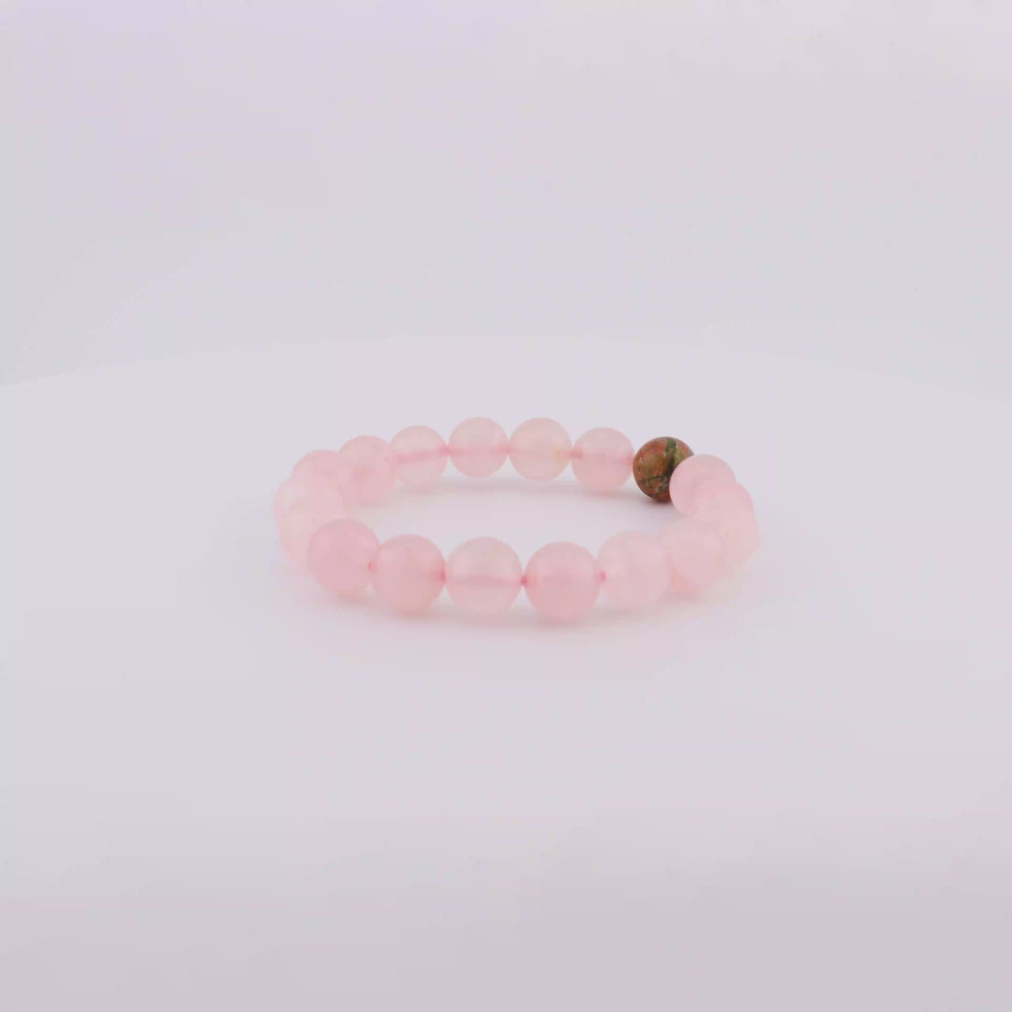 Natural Stone Charm | Rose Quartz Bracelet
