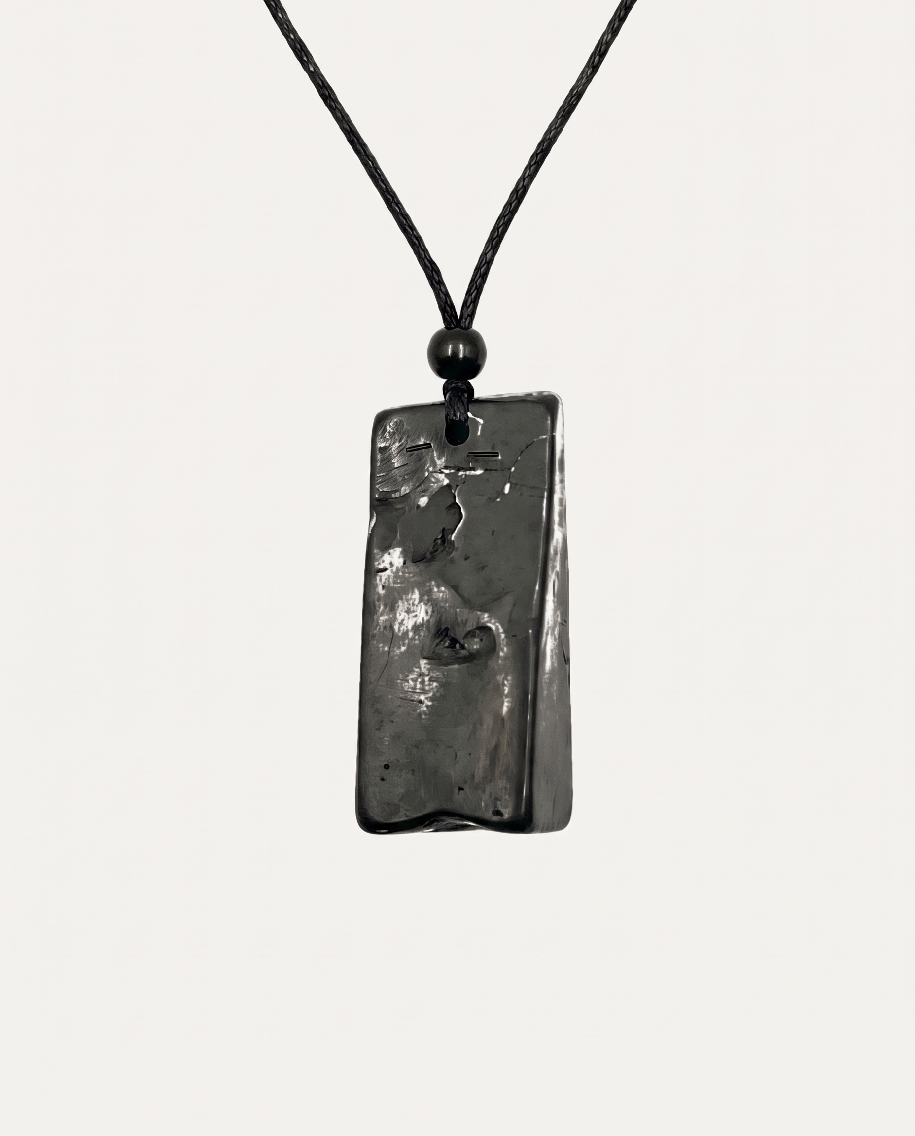 Raw Shungite Pendant Necklace, 10 to 20g stone on black cord