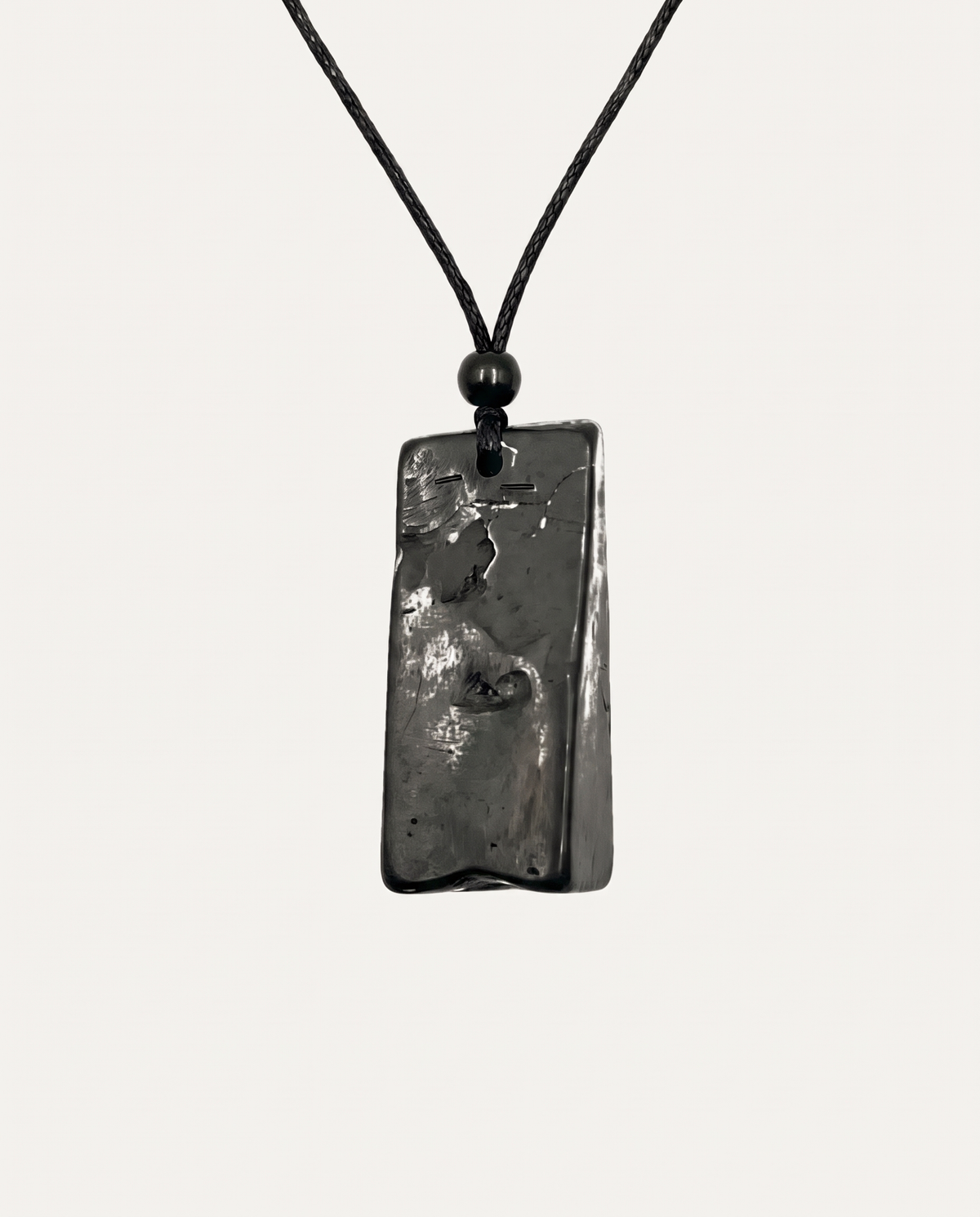 Raw Shungite Pendant Necklace, 10 to 20g stone on black cord