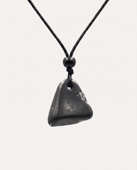 Raw Shungite Pendant Necklace, 5 to 10g stone on black cord