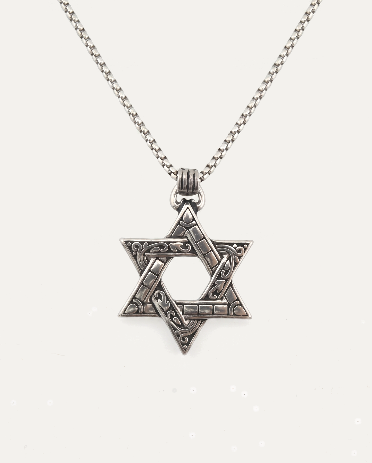 Six-pointed star titanium steel necklace