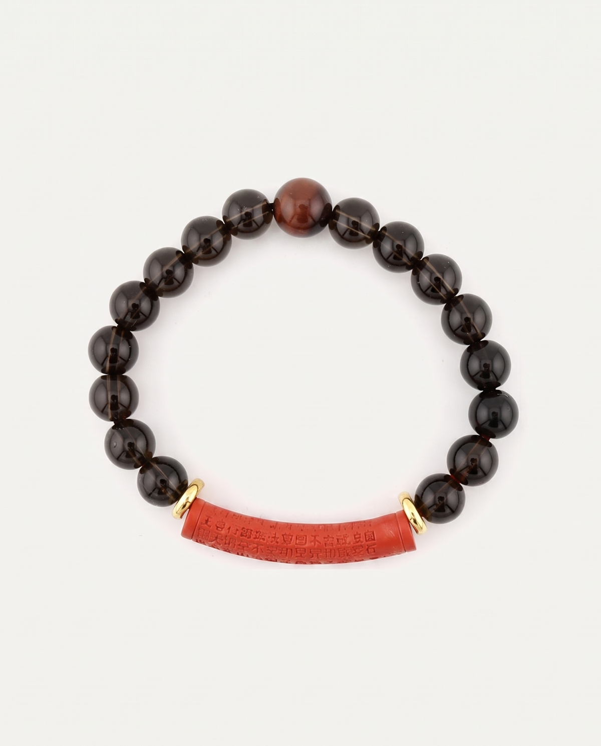 Smoky Quartz & Cinnabar Mantra Bracelet photo 2