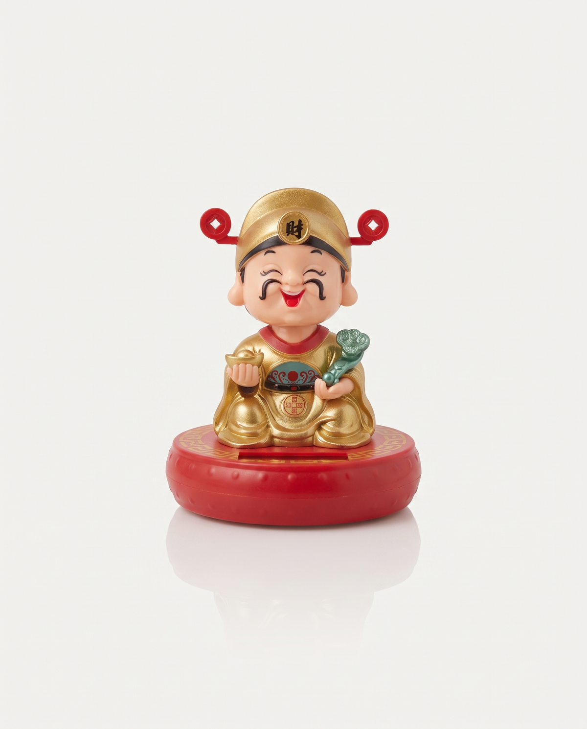 Solar Nodding God of Wealth in gold