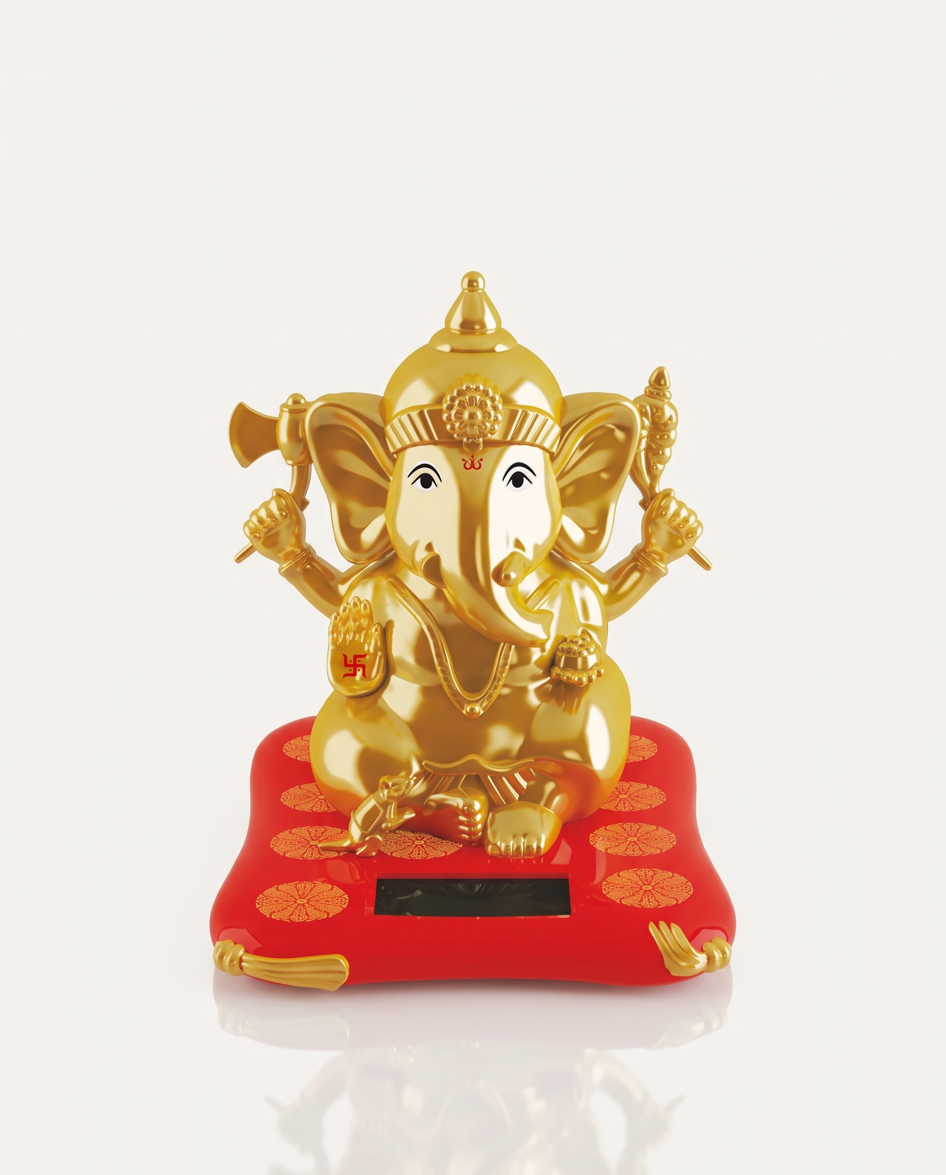 Solar Waving Ganesha gold large