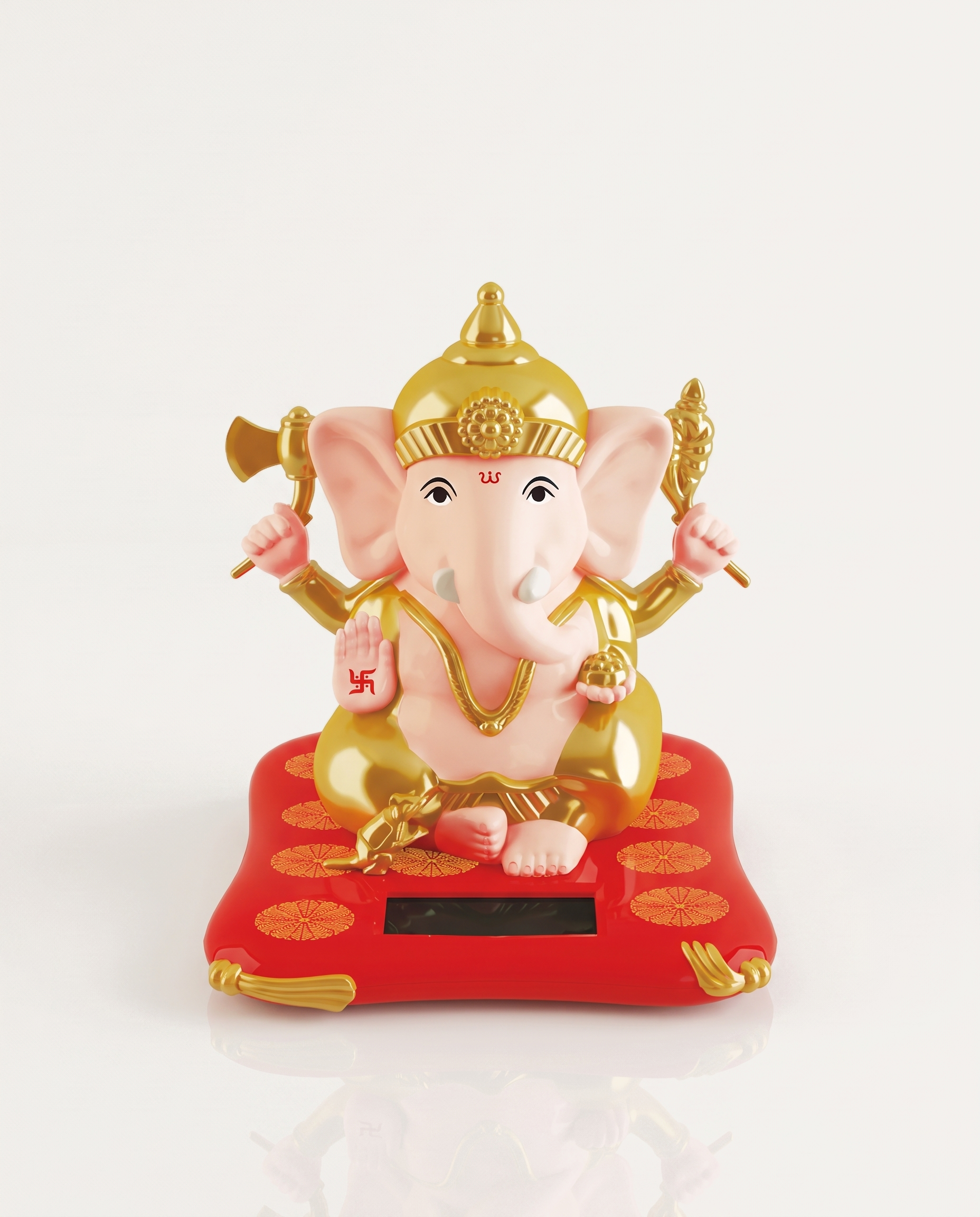 Solar Waving Ganesha pink and gold large