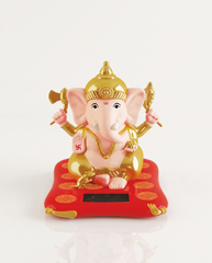 Solar Waving Ganesha pink and gold large