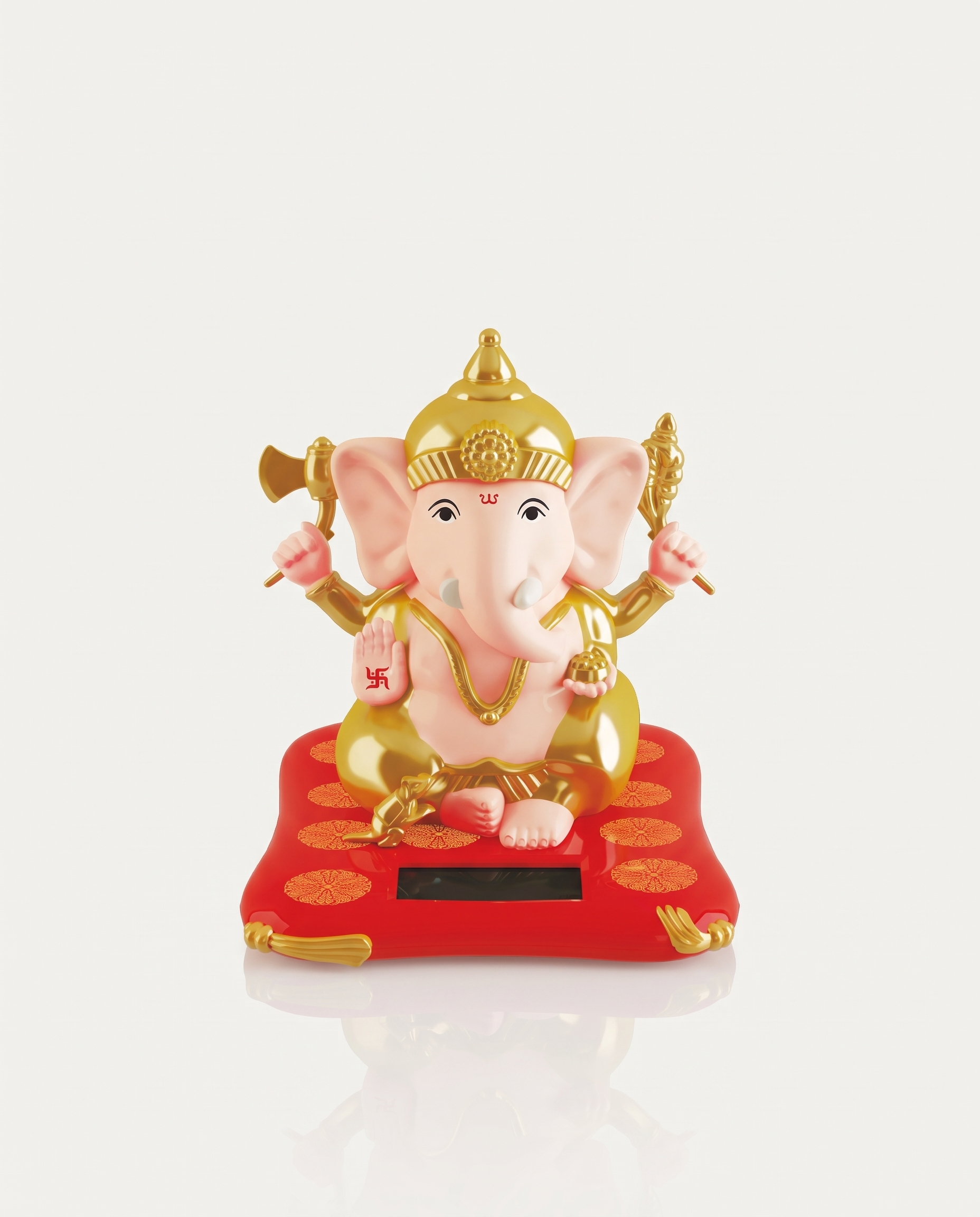 Solar Waving Ganesha pink and gold small