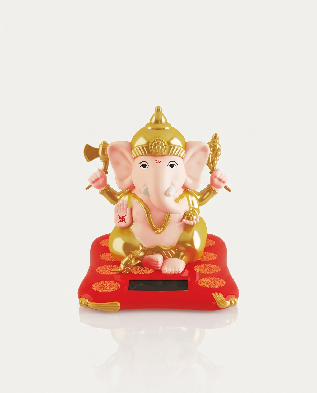 Solar Waving Ganesha pink and gold small