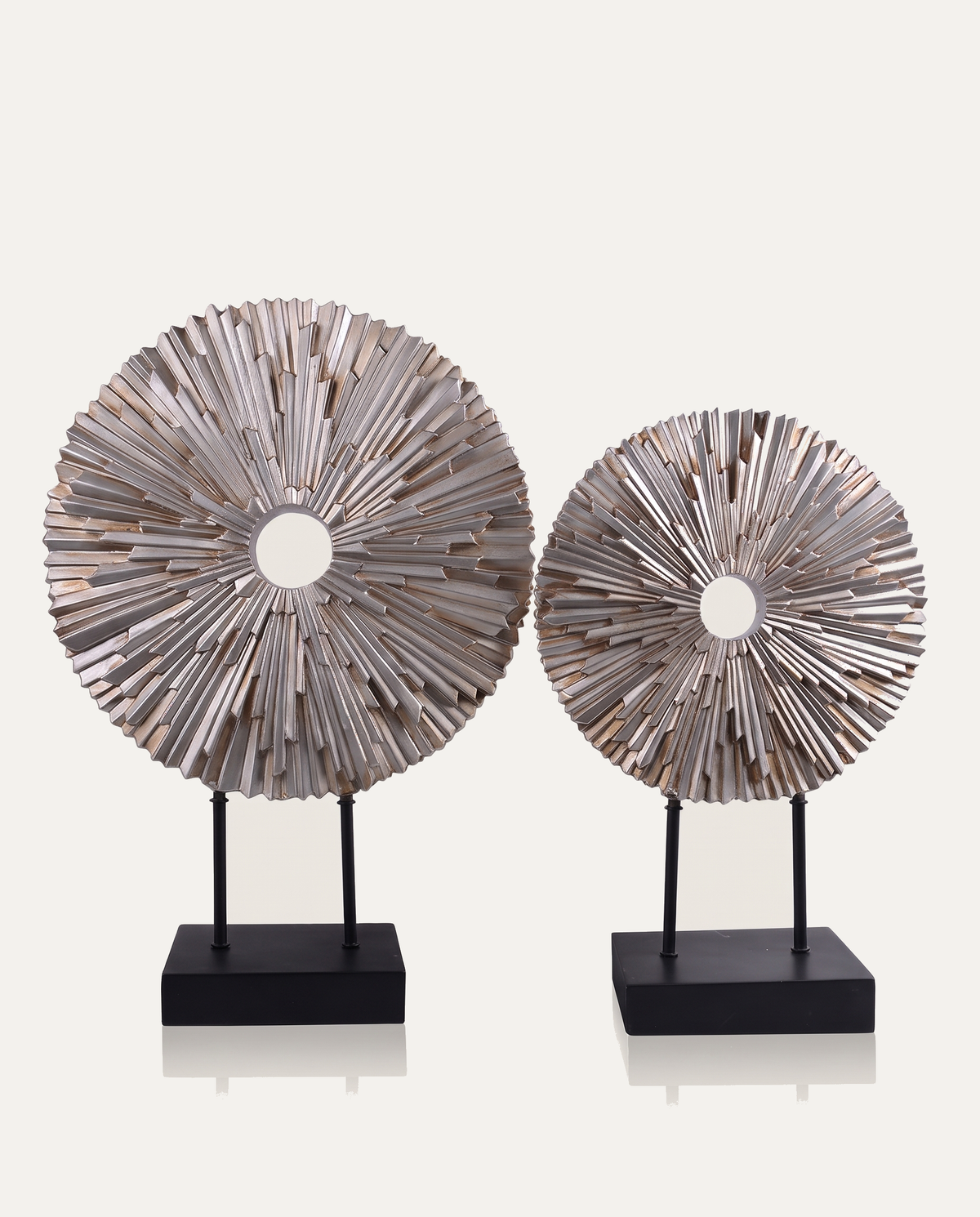 Sunburst Disc Sculpture Pair hero