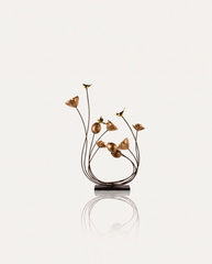 Twin lotus seedpod sculpture