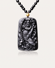 zhong kui obsidian pendant necklace