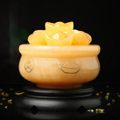 Natural Beige Jade Wealth Bowl
