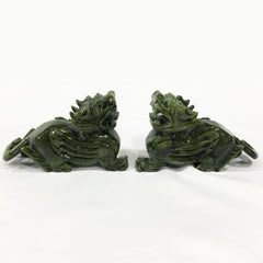 Green Jade Pixiu - Pair