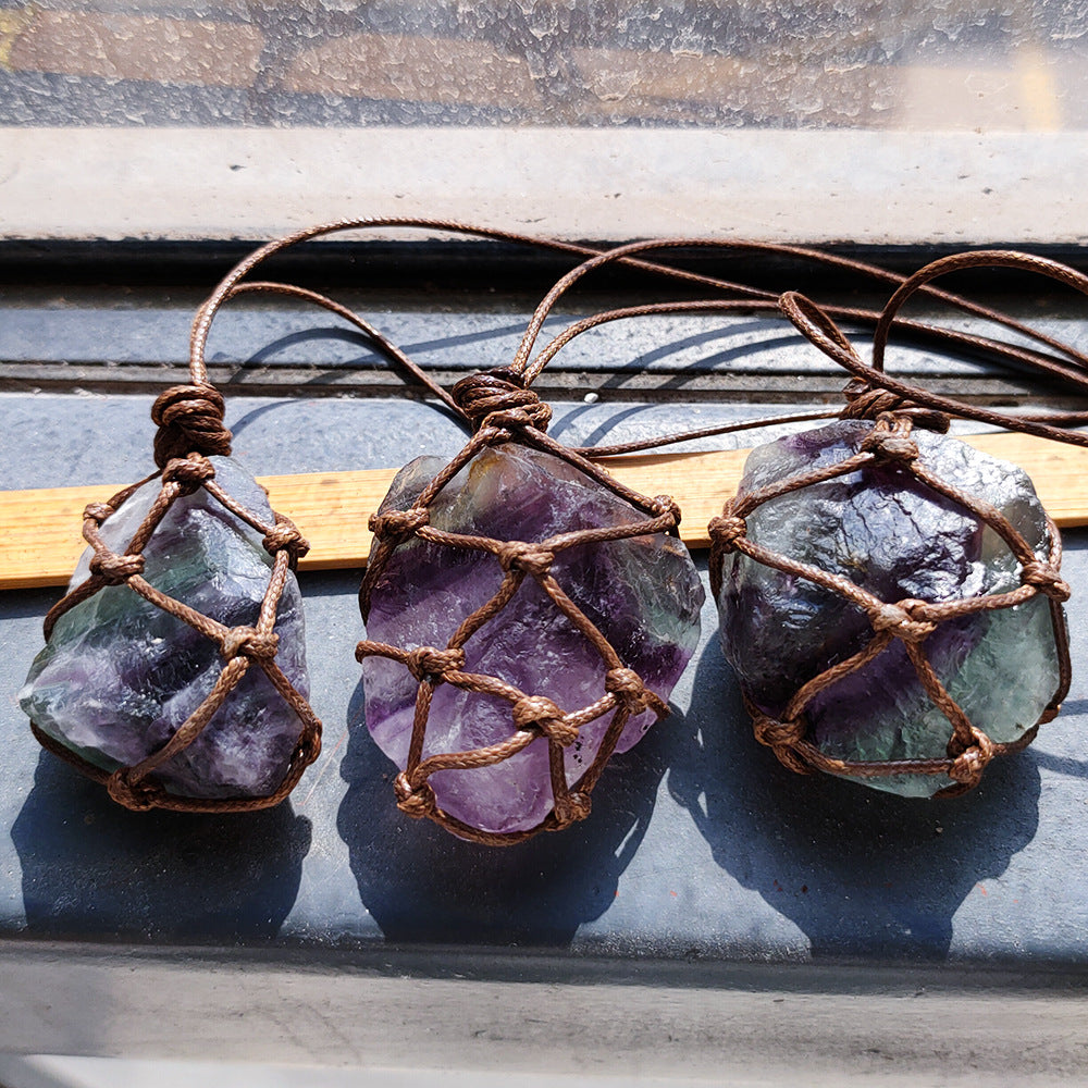 Fluorite Crystal Necklace, close-up detail