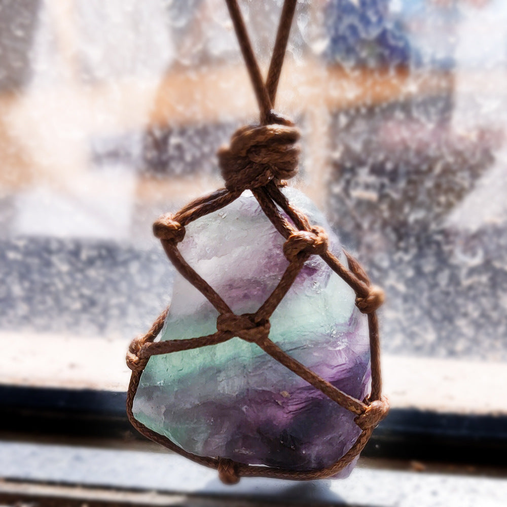 Fluorite Crystal Necklace, detail view